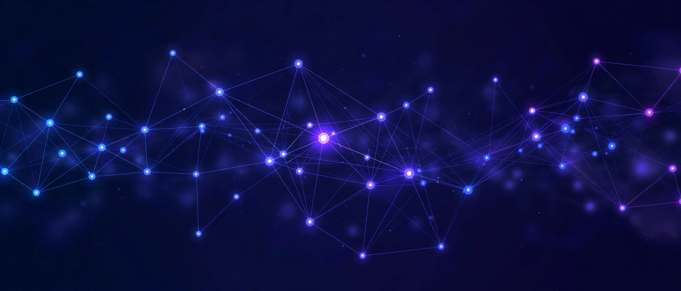 A constellation of connected nodes — the network, lit up
